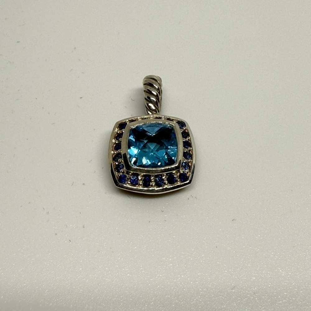 David Yurman Blue Topaz pendent with Blue Sapphires